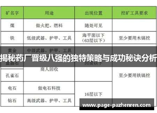 揭秘药厂晋级八强的独特策略与成功秘诀分析